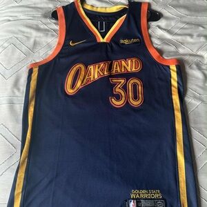 Nike Blue and Orange Warriors Game Jersey